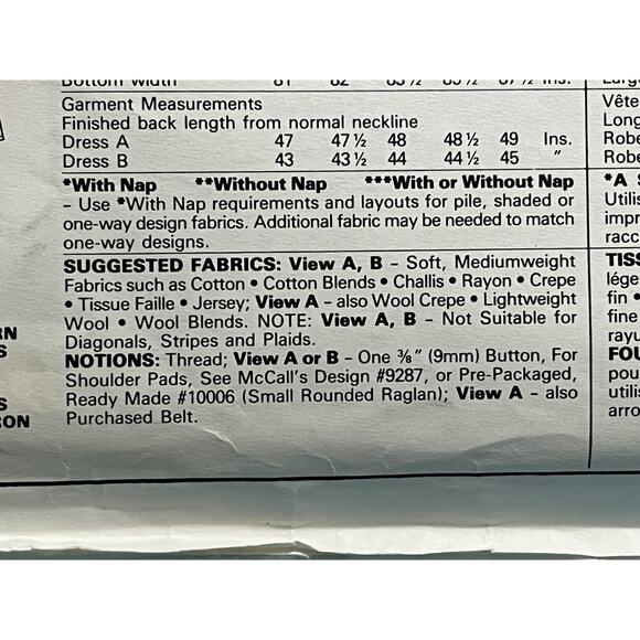 McCalls pattern 2568 midi dress fit and flare dolman sleeve Size 16 - Picture 6 of 9